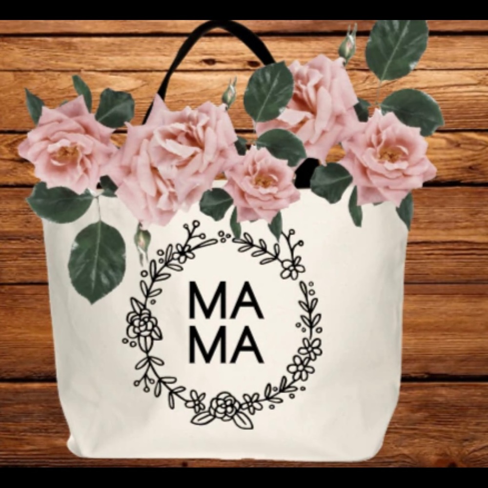 Mama Floral Wreath Tote